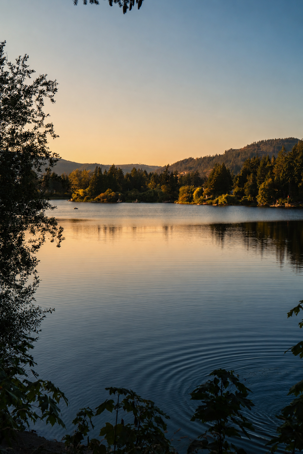 Sunset view of Langford Lake